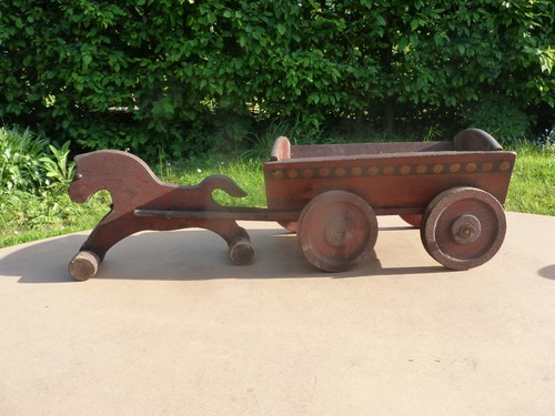 Altes antikes holz pferd - holz, mit